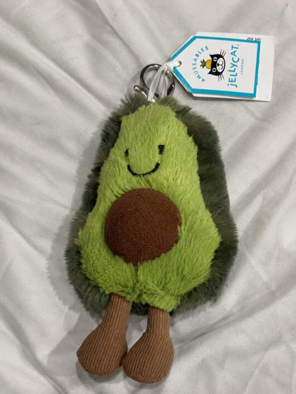 Jellycat Amuseables Avocado Bag Charm Plush Keychain NWT with Dust Bag - Picture 2 of 4